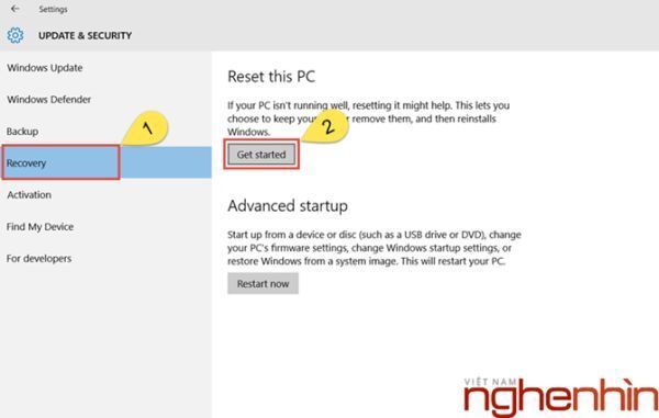 Reset Windows 10