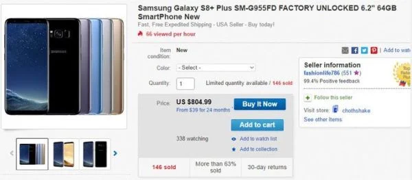 Galaxy S8 Plus phiên bản sim kép chính thức phát hành ở Mỹ