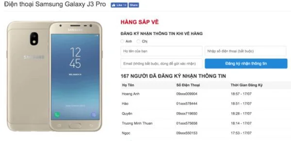 Galaxy J3 Pro sẽ có giá dưới 4,5 triệu