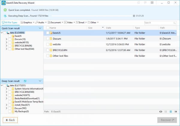 Phục hồi dữ liệu miễn phí với EaseUS Data Recovery