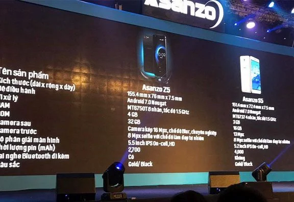 Asanzo ra mắt bộ đôi di động Z5 và S5, giá từ 3 triệu đồng