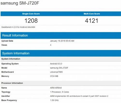 samsung galaxy j8 (2018) lo dien chay vi xu ly exynos 7885
