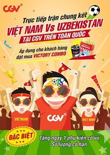 CGV chiếu trực tiếp trận U23 Việt Nam vs U23 Uzbekistan trên toàn hệ thống rạp
