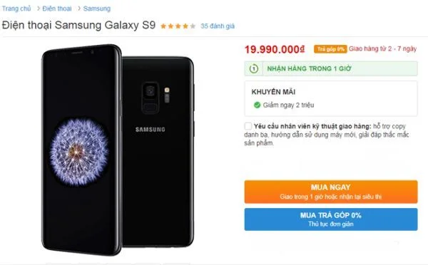 Galaxy S9 đang được giảm tới 2 triệu đồng