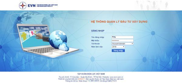 Giao diện đăng nhập IMIS