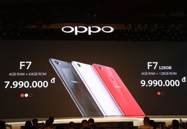 Oppo F7 chính thức cho phép đặt hàng, giá từ 7,99 triệu đồng