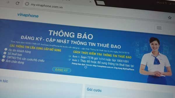 Vinaphone, thông tin thuê bao, MyVinaPhone,