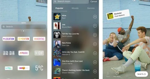 Instagram thêm tính năng chèn nhạc vào Story