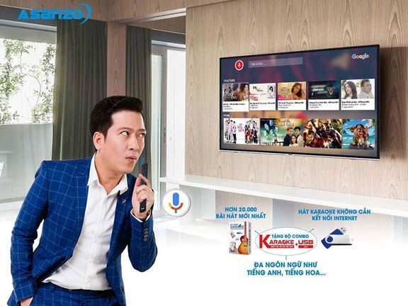 Smart TV Asanzo được tích hợp thêm tính năng Voice search