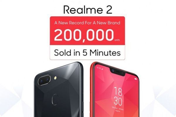 200.000 đơn hàng Realme 2 đã được bán ra chỉ trong 5 phút