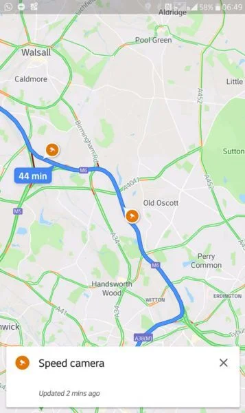 Google Maps thử nghiệm tính năng cảnh báo bẫy tốc độ khi lái xe