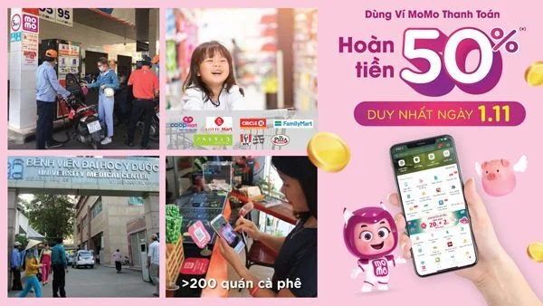 Ví điện tử, Momo, ví Momo, hoàn tiền,