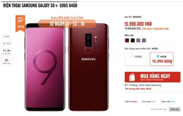 Dọn đường đón Galaxy S10, S9 Plus giảm 4 triệu đồng