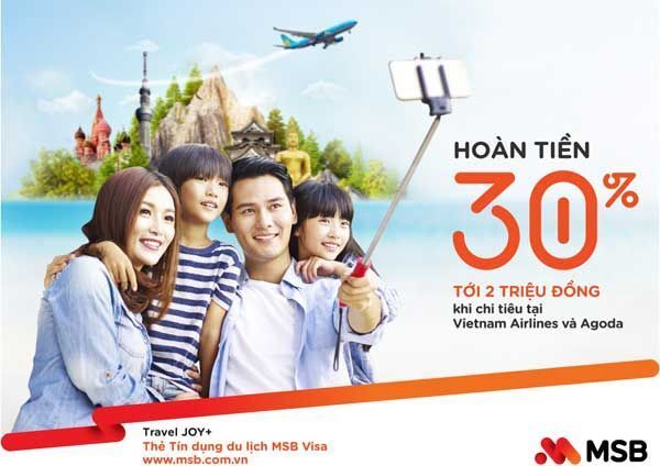 MSB hoàn tiền lên đến 30% cho chủ thẻ trong mùa du lịch