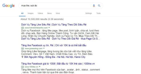 Tràn lan dịch vụ bán lượt like, sub ảo trên YouTube, Facebook