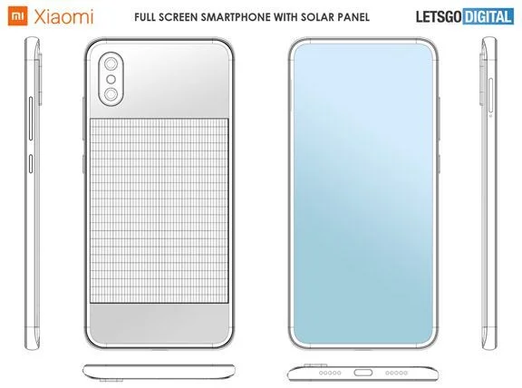 Xiaomi đăg ký bằng sáng chế mẫu smartphone chạy năng lượng mặt trời
