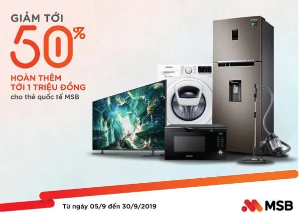 Samsung, hoàn tiền chi tiêu thẻ, MSB,