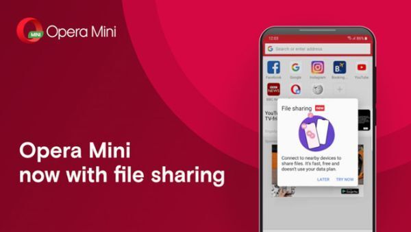 Opera Mini bắt đầu hỗ trợ chức năng chia sẻ tập tin ngoại tuyến