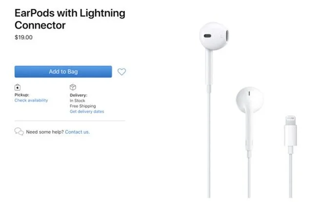 Tai nghe EarPods của Apple hiện chỉ còn được bán với giá 19 USD