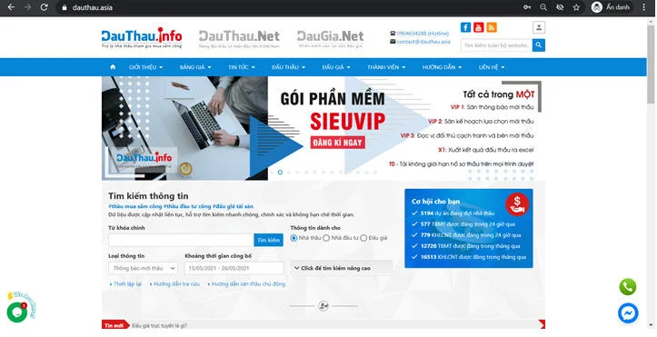 DauThau.info - Phần mềm phân tích thông tin thầu đạt giải thưởng Sao Khuê 2021 đầu tiên trong lĩnh vực đấu thầu