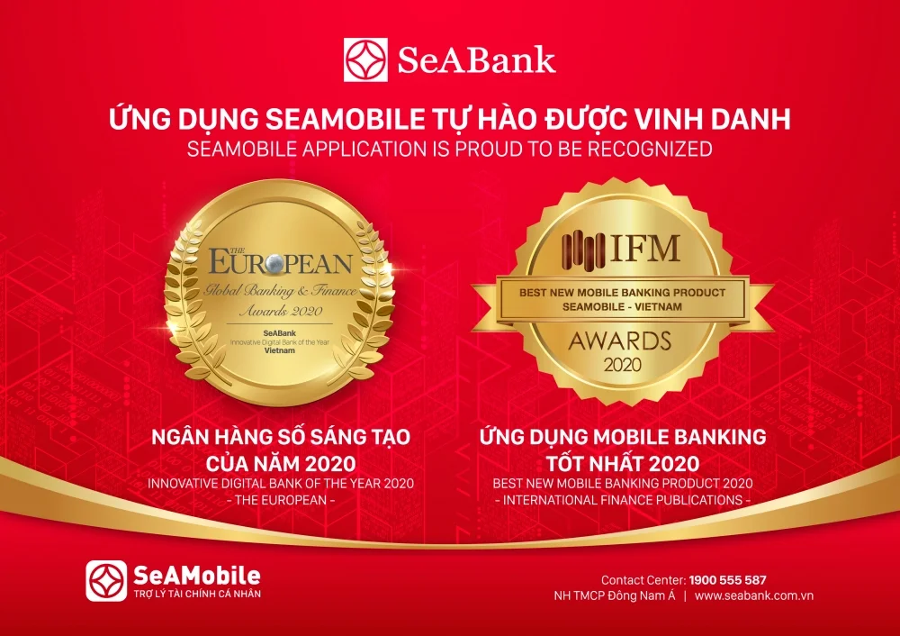 Ngân hàng số SeAMobile được nhận nhiều giải thưởng uy tín 