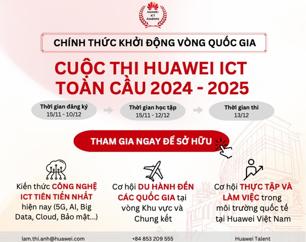 Huawei ICT Competition 2024 - 2025 mở rộng lộ trình đào tạo