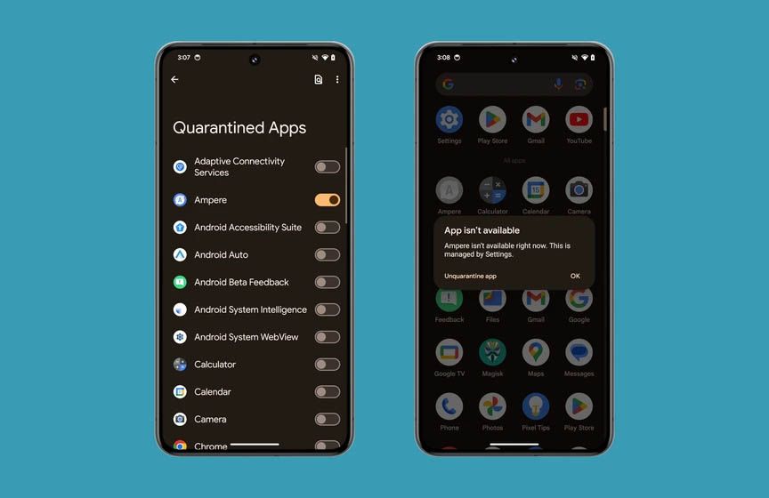Tính năng Quarantine Apps trên Android 15