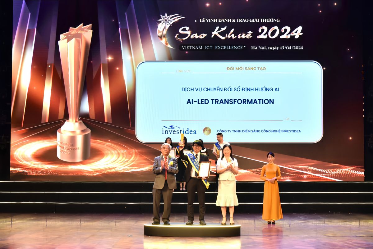 Investidea vinh dự giành giải thưởng Sao Khuê 2024 cho dịch vụ “Chuyển đổi số định hướng AI”