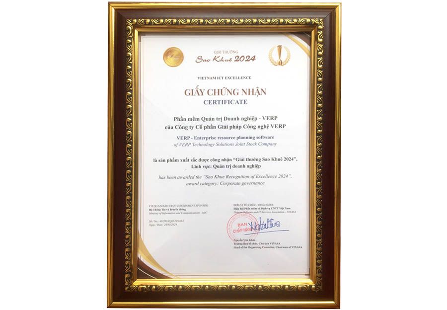 Giấy chứng nhận Sao Khuê 2024