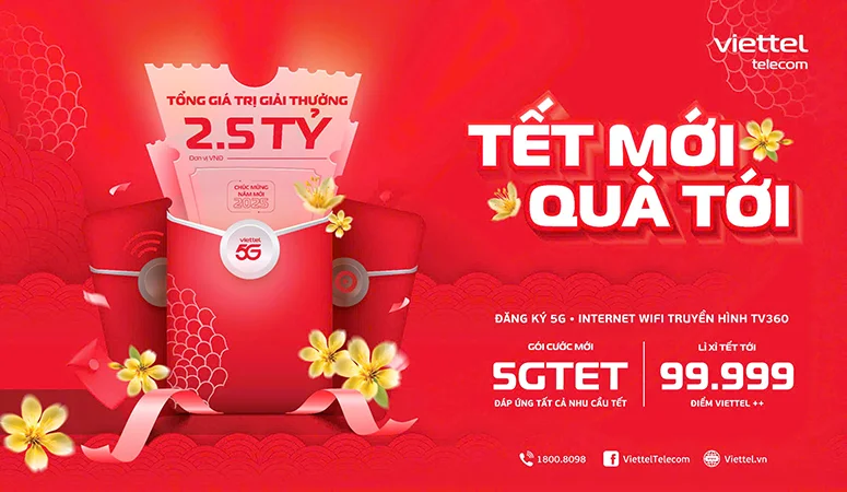 Viettel tri ân khách hàng dịp Tết Ất Tỵ với loạt ưu đãi xuyên Tết