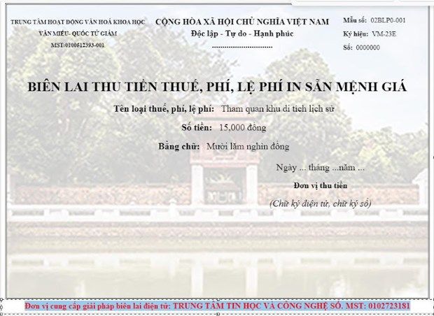 biên lai điện tử